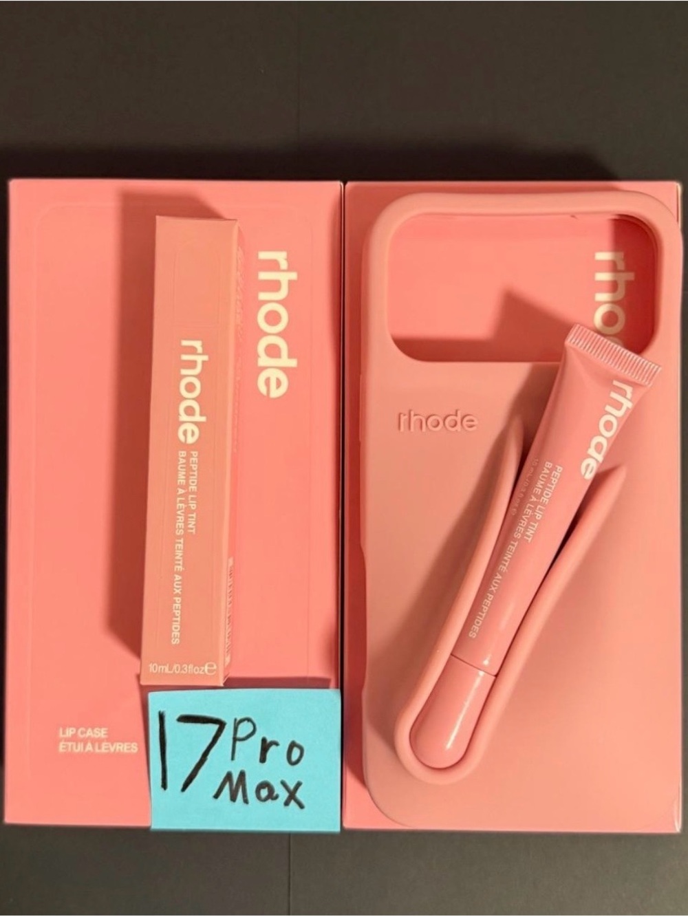 RHODE Ribbon Peptide Lip Tint + Iphone 17  Pro Max Case